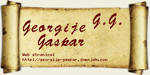 Georgije Gašpar vizit kartica